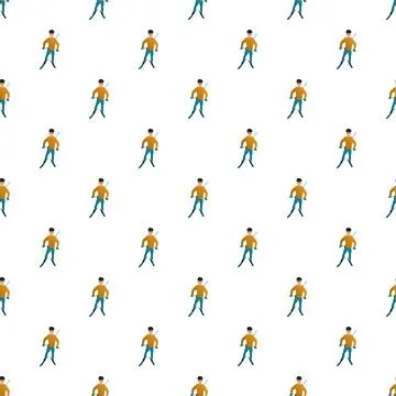 Skiing man repeating pattern winter sport illustration Stock Illustration