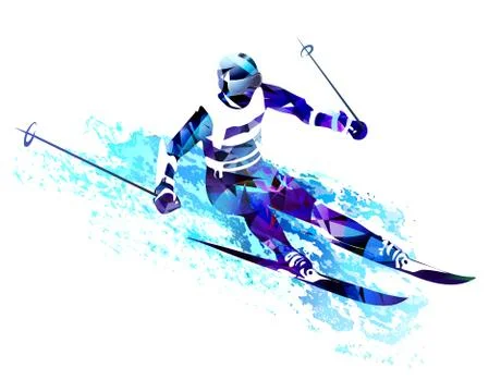 Skiing man. Vector illustration Illustrazione stock