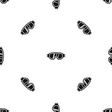 Skiing mask pattern seamless black Stock Illustration