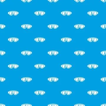 Skiing mask pattern seamless blue Stock Illustration