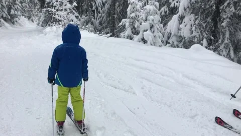 Skiing in mountains in Bulgaria Stock Footage 131383311