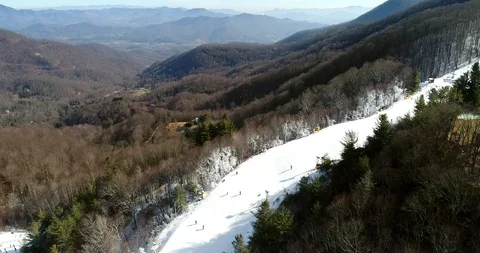 Skiing in the mountains Stock Footage 91754950