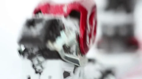 Skiing. Mounts ski boots. Stock Footage 70953259