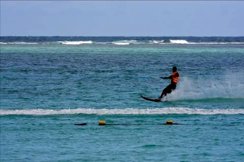 Skiing in the ocean Stock Photos