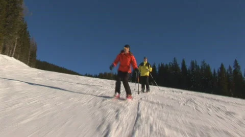 Skiing one after another Vidéo 92476