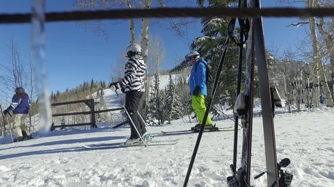 Skiing In Park city Stock Footage 104841756