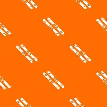 Skiing pattern orange Stock Illustration