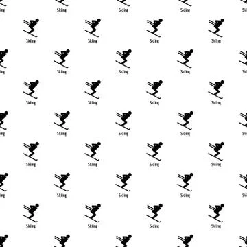 Skiing pattern seamless vector Stock Illustration