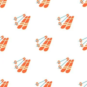 Skiing pattern seamless vector Stock Illustration