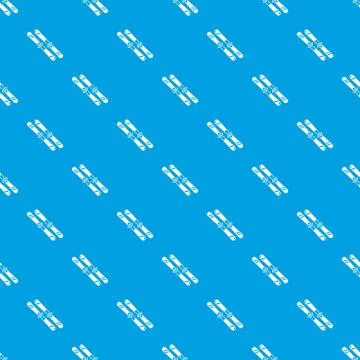Skiing pattern vector seamless blue Stock Illustration