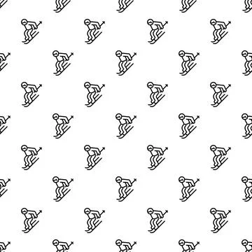 Skiing person seamless pattern repeating background design 스톡 일러스트