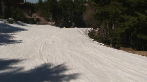 Skiing Perspective at Snowshoe Mountain Stock Footage 582471
