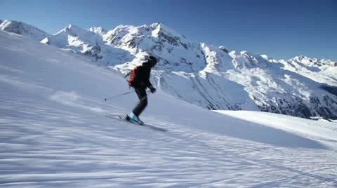 Skiing piste Stock Footage 10700718