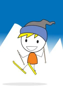 Skiing player Stock Illustration