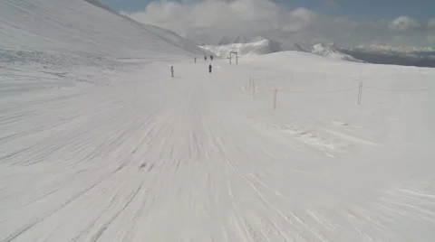 Skiing pov Stock Footage 985826