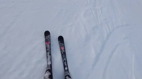Skiing pov wide angle Stock Footage 229795165