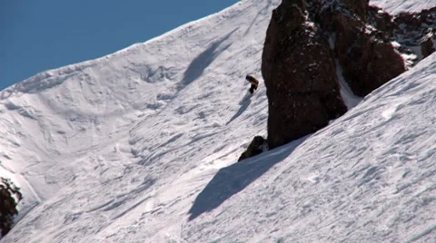 Skiing in powder - overcranked slowmotion Stock Footage 7753019