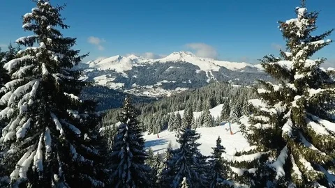 Skiing Resort In Alps Mountains Stock Footage 76744894