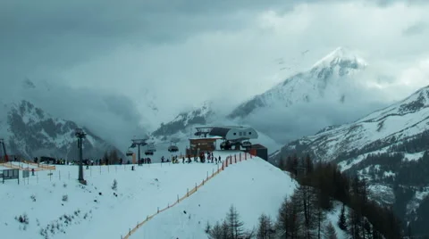 Skiing resort in time lapse Stock Footage 64967692