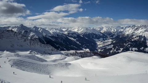 Skiing resort in time lapse Stock Footage 103760928