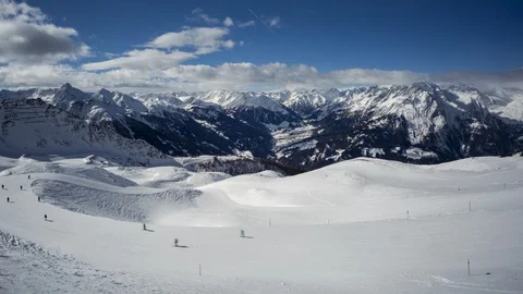 Skiing resort in time lapse Stock Footage 103762680