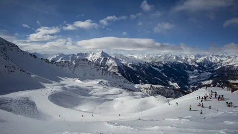 Skiing resort in time lapse Stock Footage 104298410