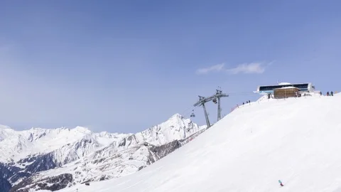 Skiing resort in time lapse Stock Footage 126915803