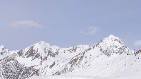 Skiing resort in time lapse Stock Footage 126916743