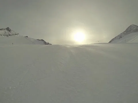Skiing scene back lightning Stock Footage 33834630
