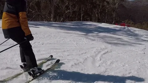 Skiing Shot of Jump 60 FPS Video stock 79954409