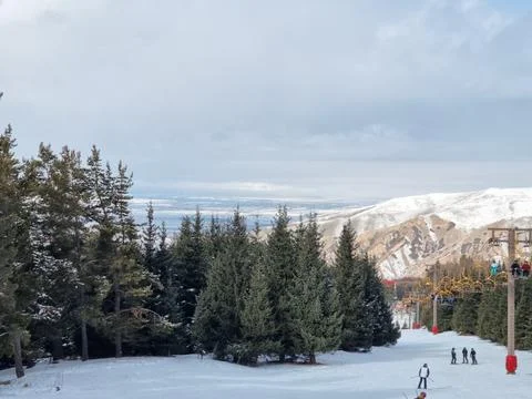 Skiing ski resort Stock Photos