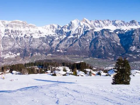 Skiing slope Stock Photos