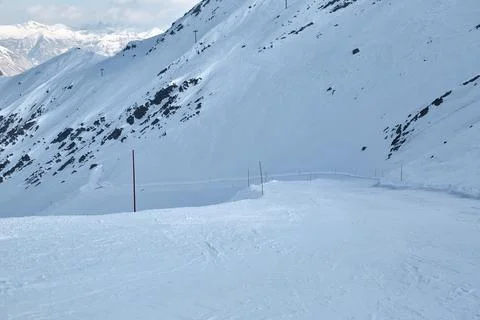 Skiing slopes in the Alps Stock Photos
