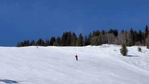 Skiing on the slopes of Courchevel Stock-Footage 337051664