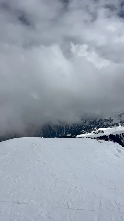Skiing on the slopes of Courchevel ski resort Stock Footage 337098315
