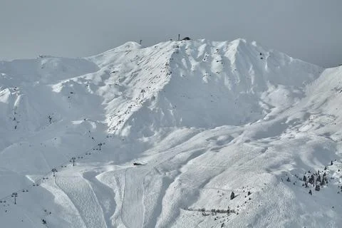 Skiing slopes from the top Stock Photos