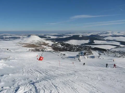 Skiing in the snow Stock Photos