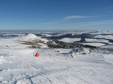 Skiing in the snow Stock Photos