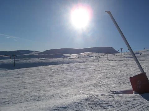 Skiing in the snow Stock Photos
