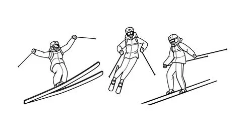 Skiing snow winter vector Illustration