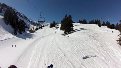 Skiing in swiss alps Stock Footage 41730856