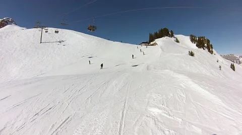 Skiing in swiss alps Stock Footage 41730884