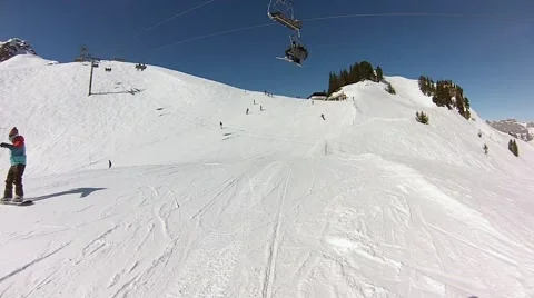 Skiing in swiss alps Stock Footage 41730932