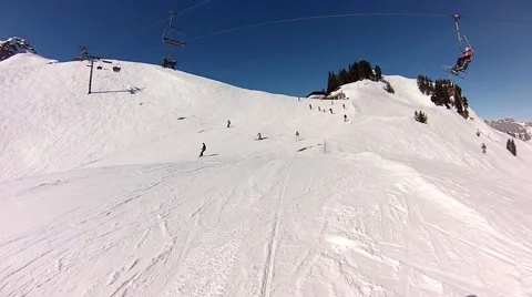 Skiing in swiss alps Stock Footage 41730936
