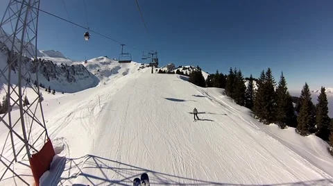 Skiing in swiss alps Stock Footage 41730938