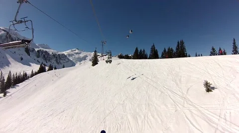 Skiing in swiss alps Stock Footage 41730957