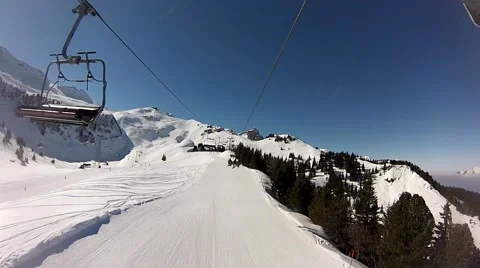 Skiing in swiss alps Stock Footage 41730965