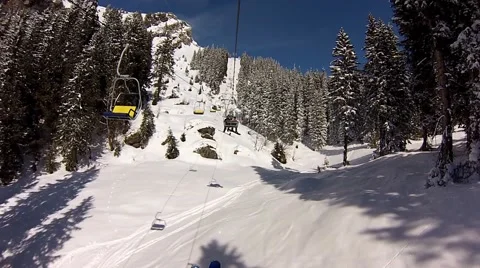 Skiing in swiss alps Stock Footage 41731023
