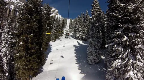 Skiing in swiss alps Stock Footage 41731024