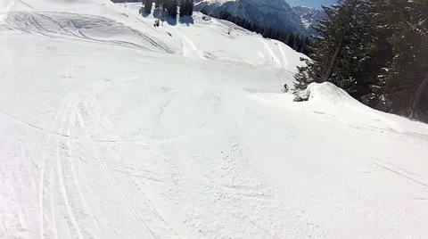 Skiing in swiss alps Stock Footage 41731078